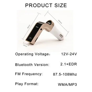 Hands Free Wireless Bluetooth FM Transmitter Car Accessories Modulator LCD Kit Player SD USB AUX G7 MP3 Car
Hands Free Wireless Bluetooth FM Transmitter Car Accessories Modulator LCD Kit Player SD USB AUX G7 MP3 Car