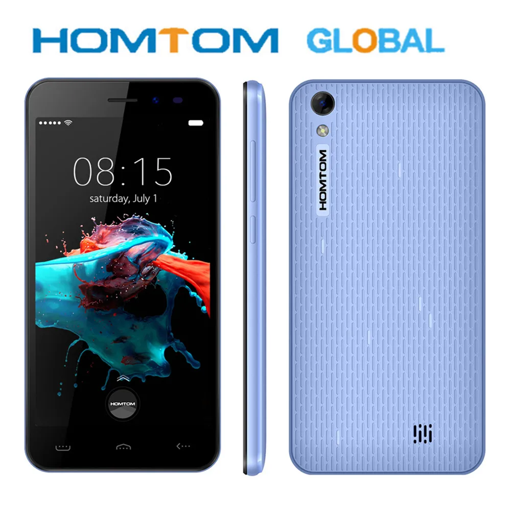 

HOMTOM HT16 Smartphone Android 6.0 Quad Core MTK6580 5.0 Inch Full Screen 1GB RAM 8GB ROM 3G WCDMA Cell Phone