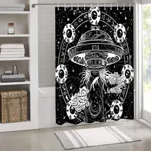UFO Shower Curtain Alien Spaceship Black Watercolor Abstract Cloth Bath Curtains Bathroom Home Decor with Hook Waterproof Screen
UFO Shower Curtain Alien Spaceship Black Watercolor Abstract Cloth Bath Curtains Bathroom Home Decor with Hook Waterproof Screen
