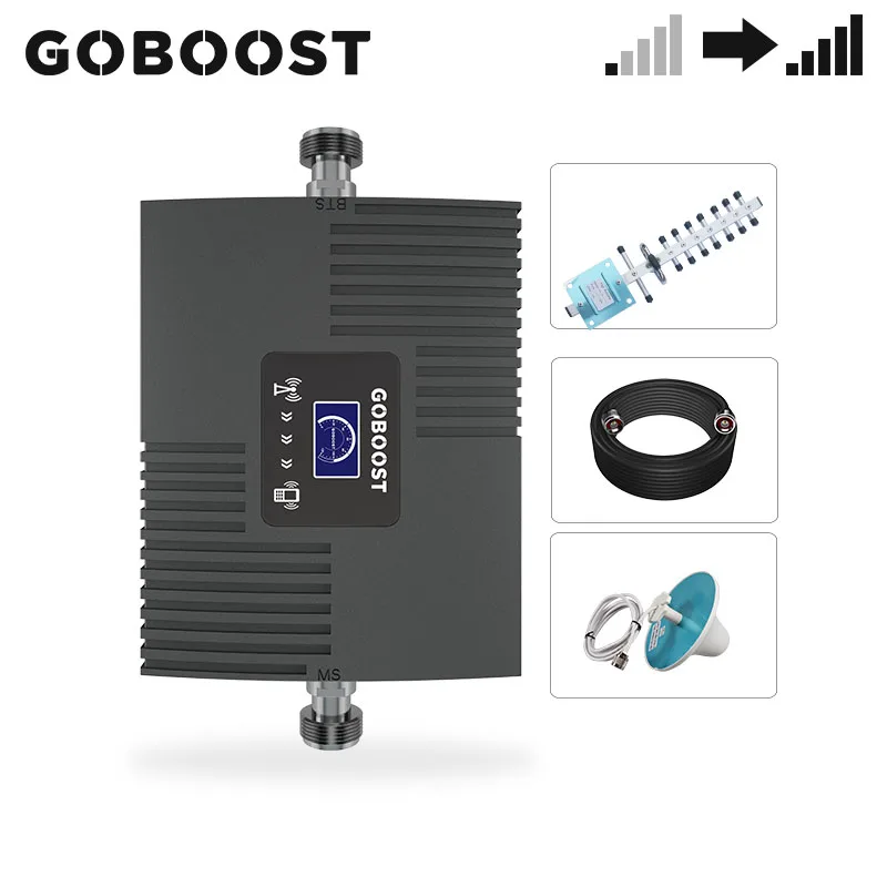 GOBOOST LTE 1900MHz 3G 4G Signal Booster Cell Phone Repeater PCS Amplifier 1900 MHz Yagi Antenna Cable Sets | Мобильные телефоны и