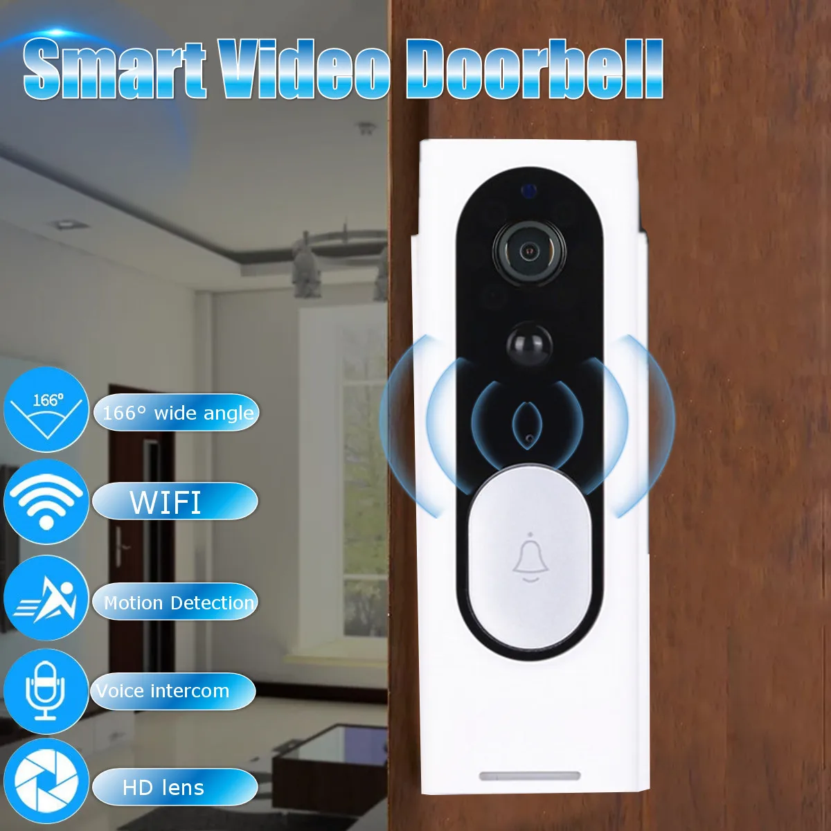 WIFI Doorbell B30 IP65 waterproof Smart video Door chime 720P wireless intercom FIR Alarm IR night vision IP camera
WIFI Doorbell B30 IP65 waterproof Smart video Door chime 720P wireless intercom FIR Alarm IR night vision IP camera