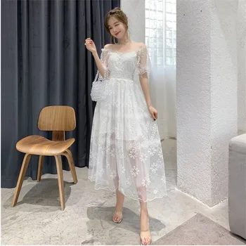 CBAFU high quality embroidery lace white party long dress women short sleeve summer dress designer runway hollow out dress F265
CBAFU high quality embroidery lace white party long dress women short sleeve summer dress designer runway hollow out dress F265