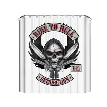 Gun Skull Logo Bathroom Shower Curtain with 7-12 Hooks, Bath Curtain Durable Waterproof Fabric Bathroom Curtain 
Gun Skull Logo Bathroom Shower Curtain with 7-12 Hooks, Bath Curtain Durable Waterproof Fabric Bathroom Curtain