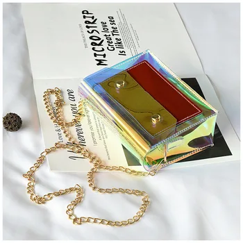 2020 New Style Female Transparent Bags Street Fashion Laser Package Chain Flip Mixed Colors Non-mainstream Package Crossbody Bag
2020 New Style Female Transparent Bags Street Fashion Laser Package Chain Flip Mixed Colors Non-mainstream Package Crossbody Bag