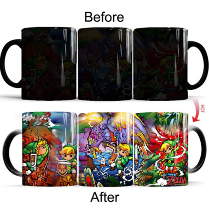 New 350mL Cute Zelda Color Transforming Magic Mugs Coffee Milk Ceramic Mug Novelty Heat Changing Color Tea Cup Creative Gifts
New 350mL Cute Zelda Color Transforming Magic Mugs Coffee Milk Ceramic Mug Novelty Heat Changing Color Tea Cup Creative Gifts