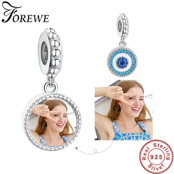 Fashion 925 Sterling Silver Blue Eye Charm Crystal CZ Pendant Beads Fit Original Charm Bracelet Custom Photo Jewelry Making 
Fashion 925 Sterling Silver Blue Eye Charm Crystal CZ Pendant Beads Fit Original Charm Bracelet Custom Photo Jewelry Making