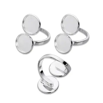 5pcs/lot 12mm High Quality Adjustable Blank Double Ring Bases Round Flatback Cabochon Ring Settings Trays For DIY Jewelry Making
5pcs/lot 12mm High Quality Adjustable Blank Double Ring Bases Round Flatback Cabochon Ring Settings Trays For DIY Jewelry Making
