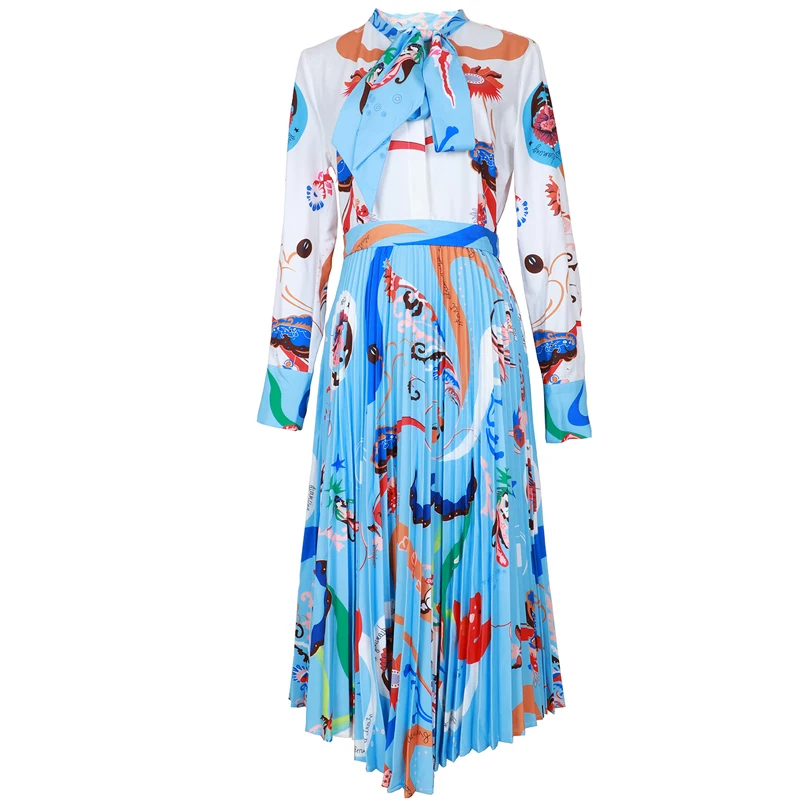 VERDEJULIAY Vintage Runway Printed Dresses Women 2020 Spring Summer New Bow Collar Contrast Color Print Long Pleated Dress
VERDEJULIAY Vintage Runway Printed Dresses Women 2020 Spring Summer New Bow Collar Contrast Color Print Long Pleated Dress