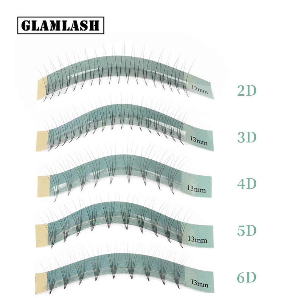 GLAMLASH Premium 2D 3D 4D 5D 6D готовые русские объемные вееры для наращивания ресниц ресницы