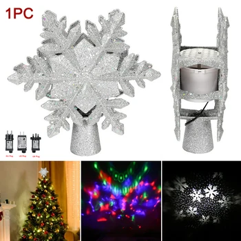Christmas Tree Topper Light with LED Rotating Snowflake Shape Decorations Projector Tree Topper Night Light
Christmas Tree Topper Light with LED Rotating Snowflake Shape Decorations Projector Tree Topper Night Light