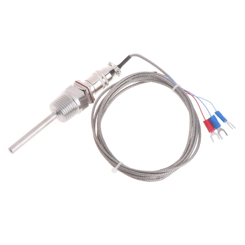 

RTD Pt100 Temperature Sensor Probe L 5cm 1/2" NPT Thread w/ Detachable Connector Thermometer