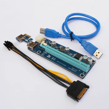 006C PC PCIe PCI-E Riser Card PCI Express 1x to 16x USB 3.0 Data Cable SATA to 6Pin IDE Molex Power Supply for BTC Miner Machine
006C PC PCIe PCI-E Riser Card PCI Express 1x to 16x USB 3.0 Data Cable SATA to 6Pin IDE Molex Power Supply for BTC Miner Machine