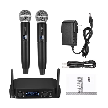 Professional VHF Wireless 10 Channels Digital Microphone System with Two Handheld Cordless Mics and One Receiver for Party
Professional VHF Wireless 10 Channels Digital Microphone System with Two Handheld Cordless Mics and One Receiver for Party