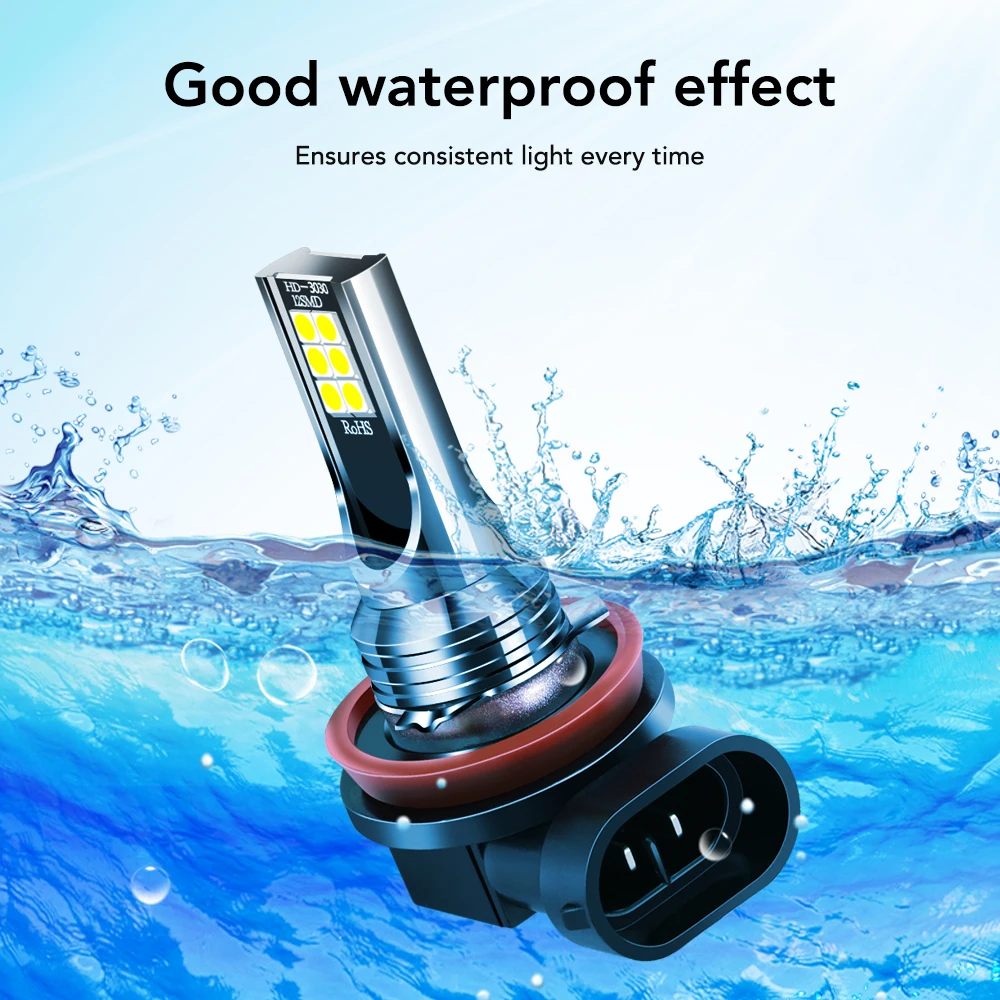 2 шт. H11 H8 Светодиодные лампы Автомобильные противотуманные фары для ...