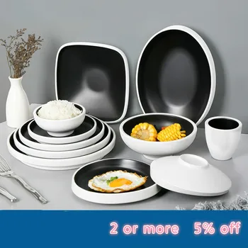 Melamine Northern European style outdoor tableware set plastic imitation porcelain bowl dish plate hotel fall resistant cutlery
Melamine Northern European style outdoor tableware set plastic imitation porcelain bowl dish plate hotel fall resistant cutlery