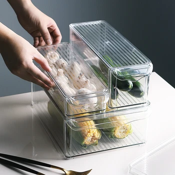 Kitchen Refrigerator Fresh-Keeping Storage Box Large PET Plastic Transparent Sealed Box Fruit Vegetable Food Storage Container
Kitchen Refrigerator Fresh-Keeping Storage Box Large PET Plastic Transparent Sealed Box Fruit Vegetable Food Storage Container