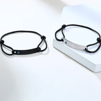 Custom Stainless Steel Bar Adjsutable Rope String Bracelet for Women Men Couples Gifts
Custom Stainless Steel Bar Adjsutable Rope String Bracelet for Women Men Couples Gifts