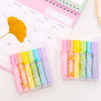 6 Pcs/lot Cute Dot Stripe Plastic Highlighters Kawaii Marker Pens Art Marker for Kids School Supplies Student Marker Pen
6 Pcs/lot Cute Dot Stripe Plastic Highlighters Kawaii Marker Pens Art Marker for Kids School Supplies Student Marker Pen