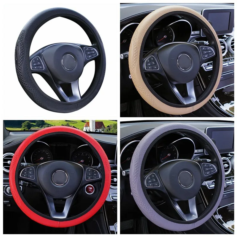 Lcyonger 15"/38cm Car Steering Wheel Cover Leather Embossing Breathable Elastic Skidproof Protection Car Interior for Honda
Lcyonger 15"/38cm Car Steering Wheel Cover Leather Embossing Breathable Elastic Skidproof Protection Car Interior for Honda