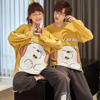 CAIYIER Winter Couple Pajamas Set Cartoon Print Cotton Long Sleeve Lover Nightwear Men & Women Casual Sleepwear Thick Homewear
CAIYIER Winter Couple Pajamas Set Cartoon Print Cotton Long Sleeve Lover Nightwear Men & Women Casual Sleepwear Thick Homewear