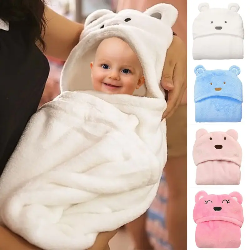

Детский банный халат с капюшоном, банное полотенце для малышей, удобный спальный мешок для младенцев, очень мягкое одеяло для младенцев с милыми животными из мультфильмов