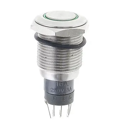 24V Green LED Lamp 5-Pin 1NO 1NC Latching 16mm Stainless Steel Pushbutton Switch
24V Green LED Lamp 5-Pin 1NO 1NC Latching 16mm Stainless Steel Pushbutton Switch