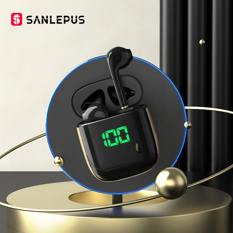 SANLEPUS Led наушники TWS беспроводные Bluetooth стерео гарнитура с беспроводной зарядкой