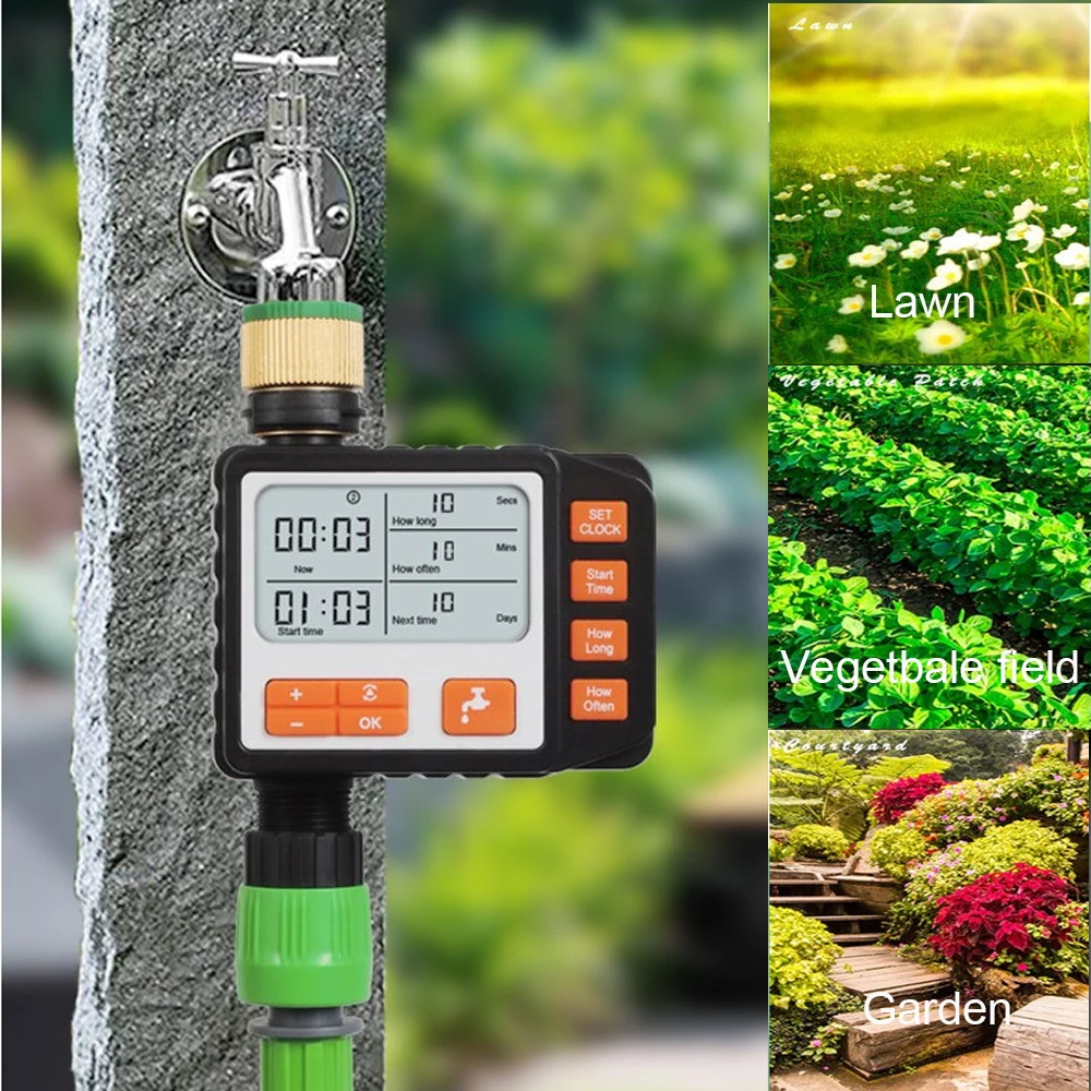 Garden Watering Timer Irrigation Controller LCD Screen Programmable Garden Hose Faucet Autoplay Self-watering Artifact
Garden Watering Timer Irrigation Controller LCD Screen Programmable Garden Hose Faucet Autoplay Self-watering Artifact