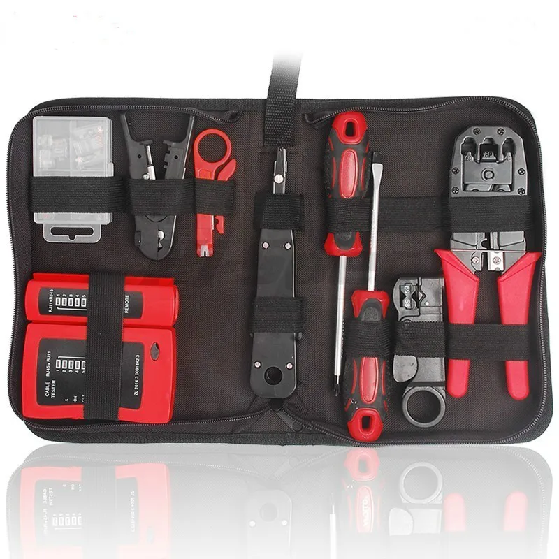 19 in 1Computer Network Repair Tools Kit LAN Cable Tester Wire Stripper Cutter RJ45 Crimping Pliers Screwdriver Maintenance Bag
19 in 1Computer Network Repair Tools Kit LAN Cable Tester Wire Stripper Cutter RJ45 Crimping Pliers Screwdriver Maintenance Bag