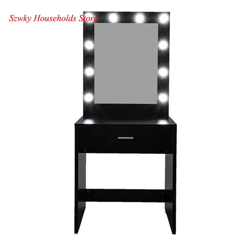 US Warehouse FCH With a Light Cannon Large Mirror Single Drawer Dressing Table Black for Bedroom Living Room Free Shipping
US Warehouse FCH With a Light Cannon Large Mirror Single Drawer Dressing Table Black for Bedroom Living Room Free Shipping