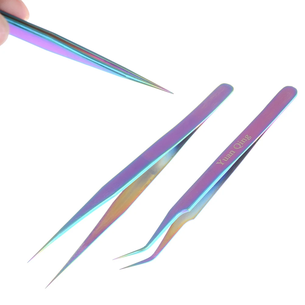 Rhinestone Picker Tool Straight Or Curved Tweezer DIY Electronics Tools Repair Rainbow Colorful Stainless Steel | Инструменты