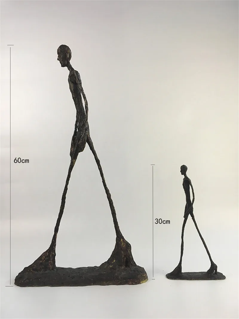 Giacometti Горячая Ручная работа латунная статуя персонажа ходячий человек одинокий