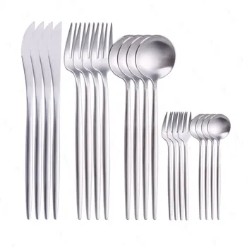 Silverware Tableware Set 20pcs Forks Spoons Knifes Cutlery Set Matt Kitchen Stainless Steel Dinnerware Set Dinner Flatware 
Silverware Tableware Set 20pcs Forks Spoons Knifes Cutlery Set Matt Kitchen Stainless Steel Dinnerware Set Dinner Flatware