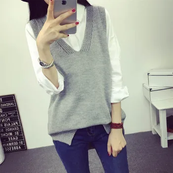 2020 new arrive knit sweater vest winter hot sale long paragraph loose V-neck split women pullovers 17085
2020 new arrive knit sweater vest winter hot sale long paragraph loose V-neck split women pullovers 17085