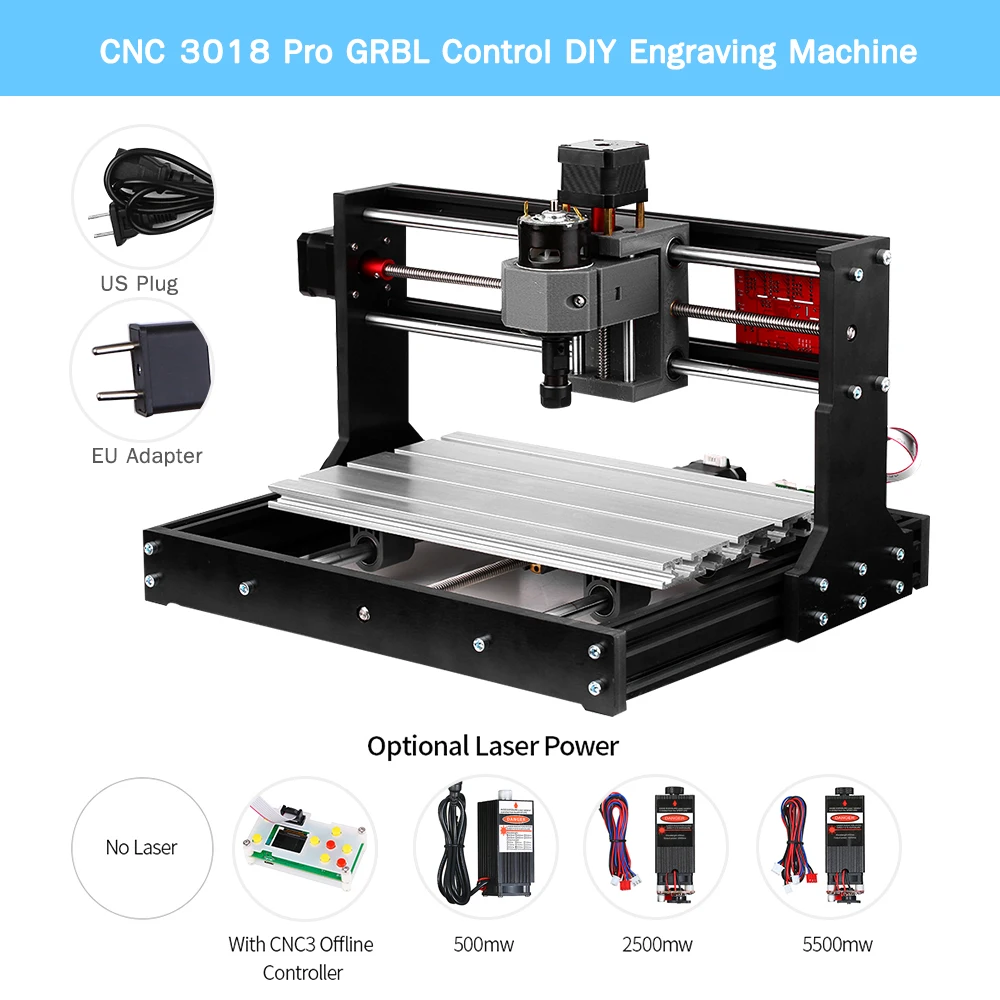 Upgrade Version CNC 3018 Pro Laser Engraver GRBL Control DIY Mini CNC Router Machine DIY Engraving Machine + Offline Controller
Upgrade Version CNC 3018 Pro Laser Engraver GRBL Control DIY Mini CNC Router Machine DIY Engraving Machine + Offline Controller
