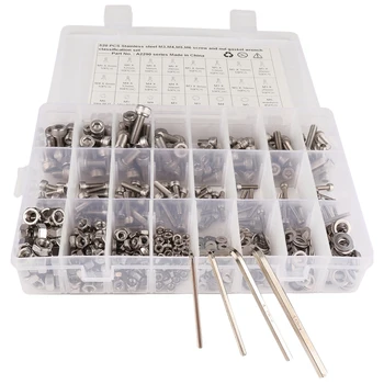 520 Pcs Stainless Steel Screws And Nuts M3 M4 M5 M6 Hex Socket Head Cap Screws Assortment Set Kit With Storage Box
520 Pcs Stainless Steel Screws And Nuts M3 M4 M5 M6 Hex Socket Head Cap Screws Assortment Set Kit With Storage Box