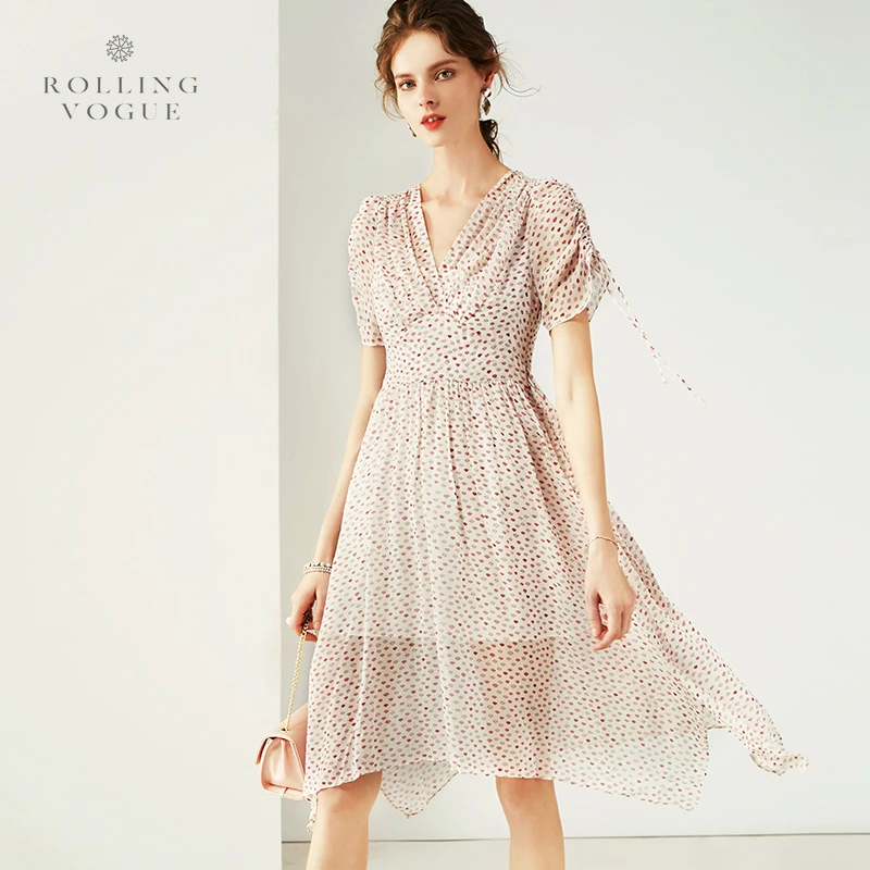 2019 Summer 100% Genuine Natural Silk Pink Kiss Printed Knee Length Women Draped Dress Fashion Casual Clothes
2019 Summer 100% Genuine Natural Silk Pink Kiss Printed Knee Length Women Draped Dress Fashion Casual Clothes