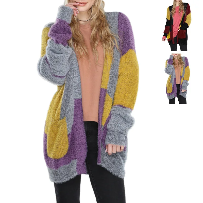 Autumn Winter Knitted Female Cardigan Loose Streetwear Knit Sweater Coat V Neck Knitted Cardigan Women Jacket
Autumn Winter Knitted Female Cardigan Loose Streetwear Knit Sweater Coat V Neck Knitted Cardigan Women Jacket
