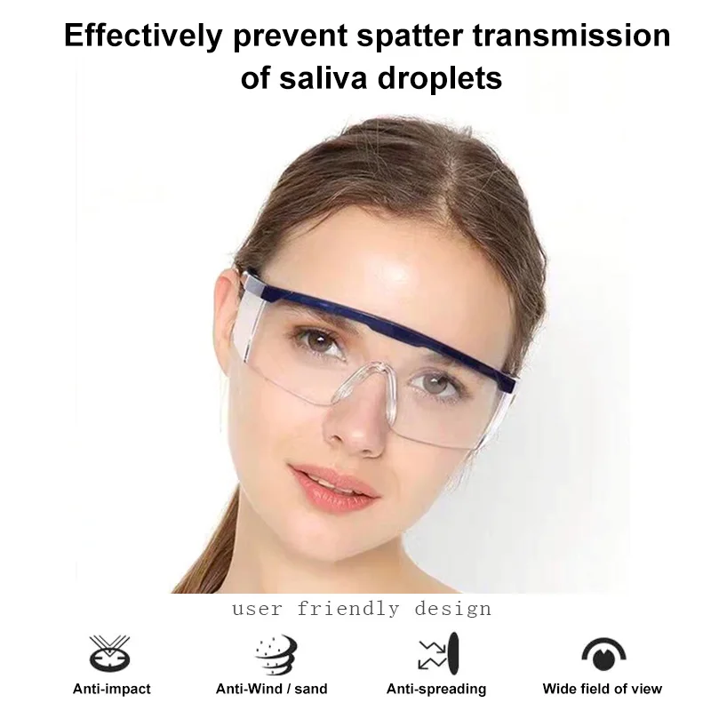 Protective Safety Glasses Work Anti-Fog Antisand Windproof Anti Dust Transparent Goggles Eye Protection Articles |