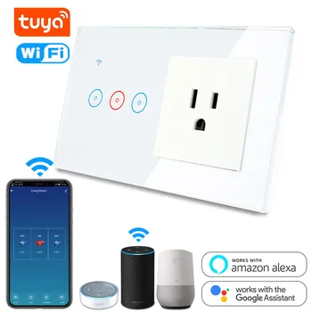 Tuya Smart Switch WiFi Light Touch Wall Switch with 146 US Plug Electrical Socket 16A Work with Alexa Google Home Voice Control
Tuya Smart Switch WiFi Light Touch Wall Switch with 146 US Plug Electrical Socket 16A Work with Alexa Google Home Voice Control