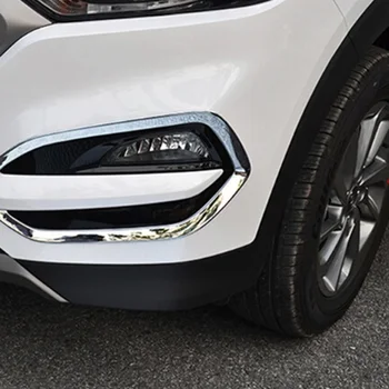 For Hyundai Tucson 2016 2017 2018 ABS Chrome Front Fog Light Lamp Cover Trim Foglight Lamp Shade Frame Foglight Bezel styling
