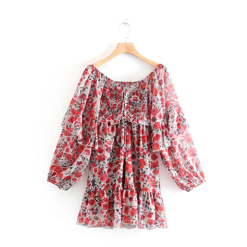 Europe And America 2019 Summer New Style Loose-Fit Show Skinny Floral Printed Pleated off-Shoulder Elastic Flounced Dress
Europe And America 2019 Summer New Style Loose-Fit Show Skinny Floral Printed Pleated off-Shoulder Elastic Flounced Dress