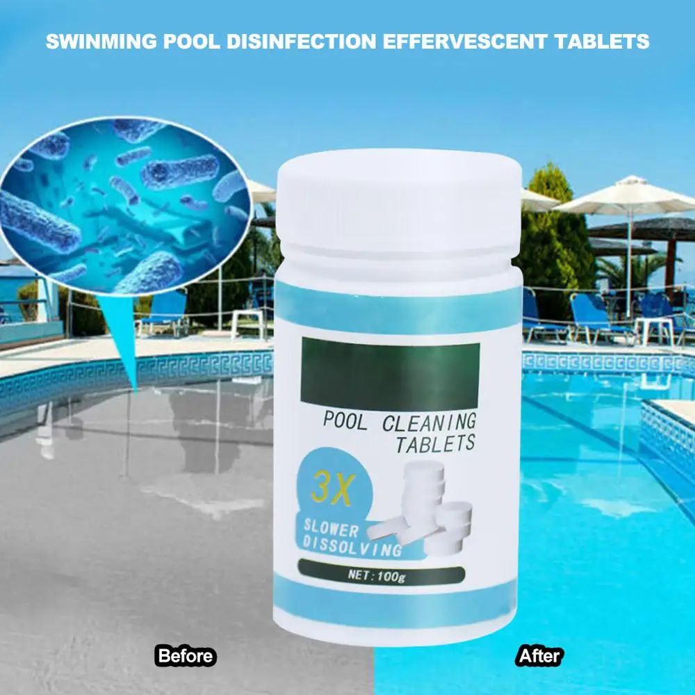 100Pcs Pool Cleaning Tools Effervescent Chlorine Tablets Cage Disinfectant Swimming Pool Clarifier Multifunctional Cleaner
100Pcs Pool Cleaning Tools Effervescent Chlorine Tablets Cage Disinfectant Swimming Pool Clarifier Multifunctional Cleaner
