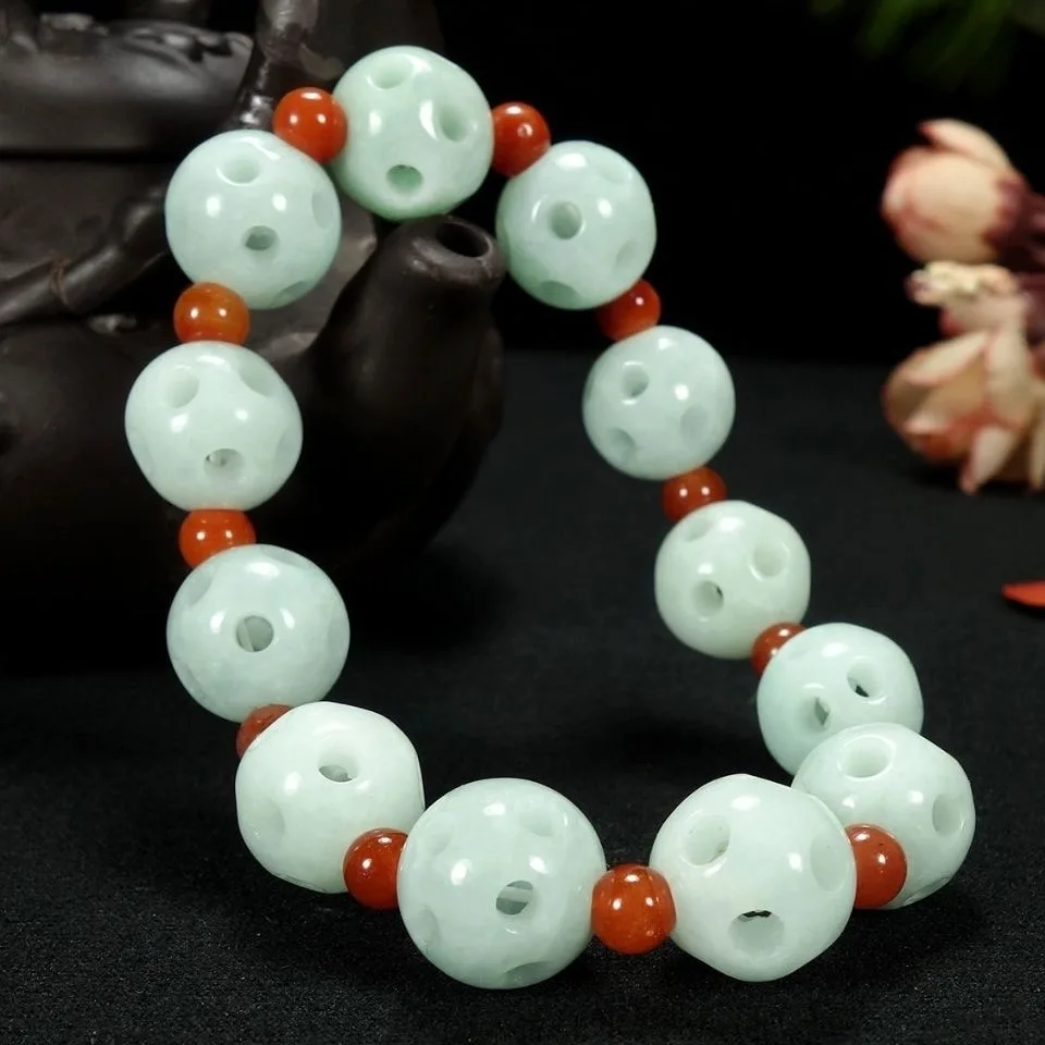 Natural Jade Emerald Hollow Bead Bracelet Adjustable Bangle Charm Jewellery Fashion Accessories Hand-carved Man Woman Amulet
Natural Jade Emerald Hollow Bead Bracelet Adjustable Bangle Charm Jewellery Fashion Accessories Hand-carved Man Woman Amulet