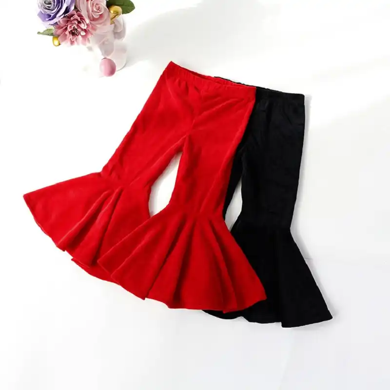 baby velvet bell bottoms