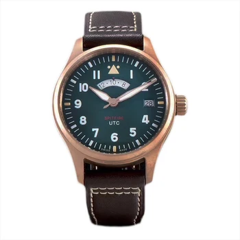 Automatic Solid Bronze Pilot Watches Bronze Case Retro Leather Transparent 50m WaterProof Male Watch Retro Watch montre homme
Automatic Solid Bronze Pilot Watches Bronze Case Retro Leather Transparent 50m WaterProof Male Watch Retro Watch montre homme