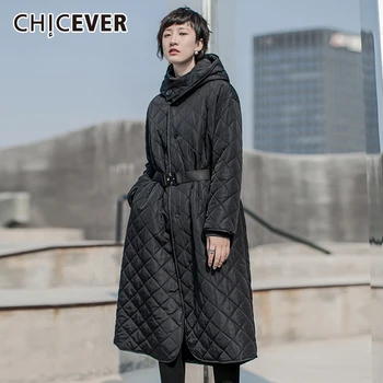 CHICEVER Plaid Black Women's Cotton Coat Hooded Long Sleeve High Waist With Sashes Tunic Female Parkas 2020 Winter New Clothes
CHICEVER Plaid Black Women's Cotton Coat Hooded Long Sleeve High Waist With Sashes Tunic Female Parkas 2020 Winter New Clothes
