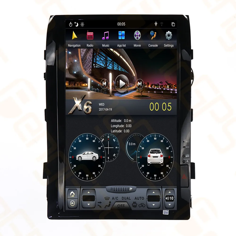 Perfect 16" Tesla Style Car Radio Android8.1 for TOYOTA LAND CRUISER LC200 2008-2015 GPS Navigation Recorder Headunit Multimedia Player 1