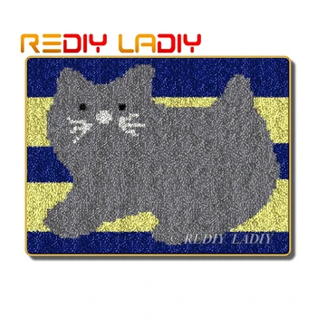 Latch Hook Rug Kits Crocheting Carpet Rug Grey Kitten Acrylic Yarn Printed Canvas Cushion Mat Crochet Tapestry Hobby & Crafts 
Latch Hook Rug Kits Crocheting Carpet Rug Grey Kitten Acrylic Yarn Printed Canvas Cushion Mat Crochet Tapestry Hobby & Crafts