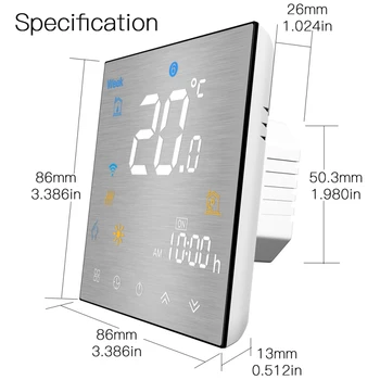 WiFi Smart Thermostat Temperature Controller Metal Brushed Control Panel (GCLW Boiler / Water Heater / Electric Heating / Water
WiFi Smart Thermostat Temperature Controller Metal Brushed Control Panel (GCLW Boiler / Water Heater / Electric Heating / Water